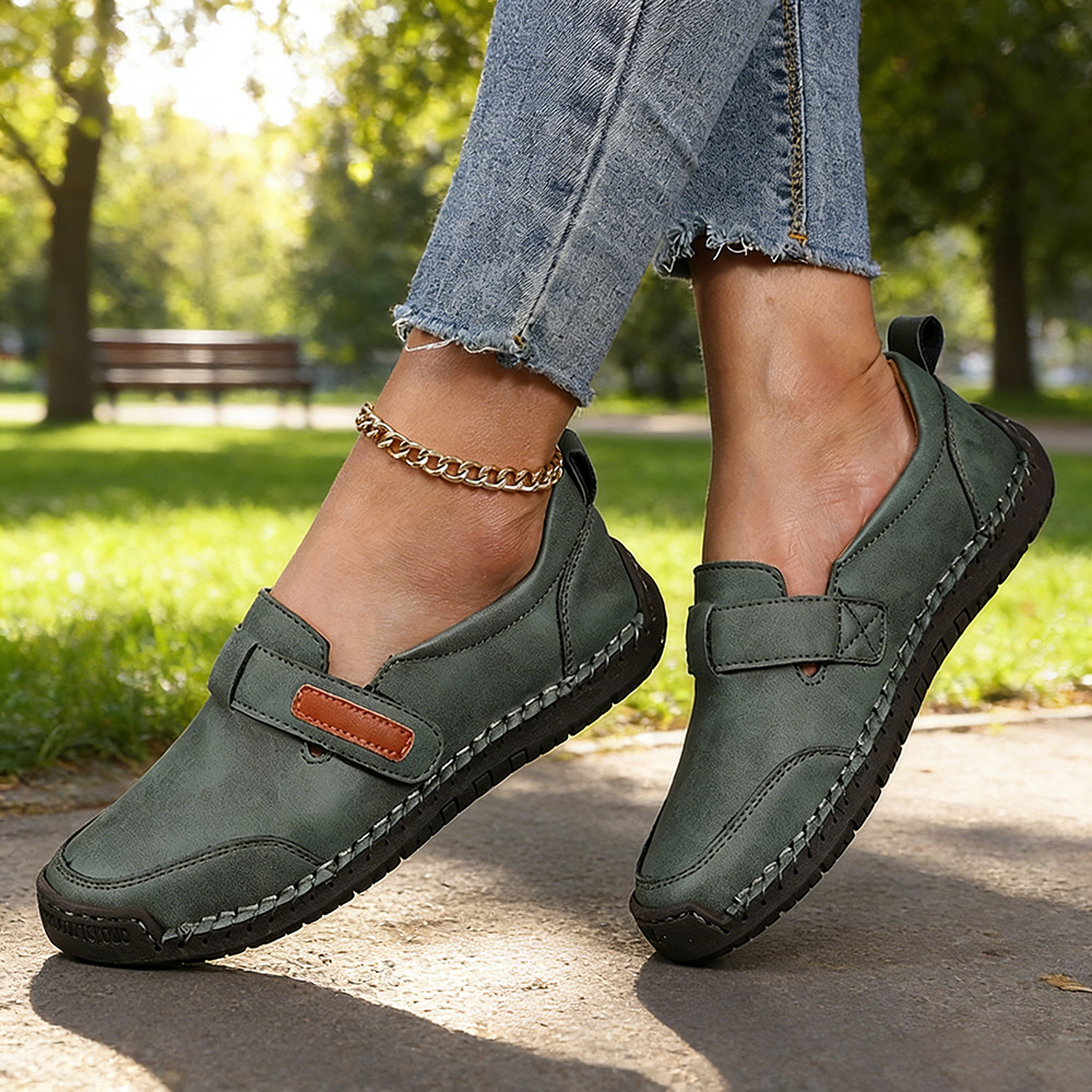 Women’s Hand-Stitched Walking Shoes – Comfortable Casual Everyday Shoes