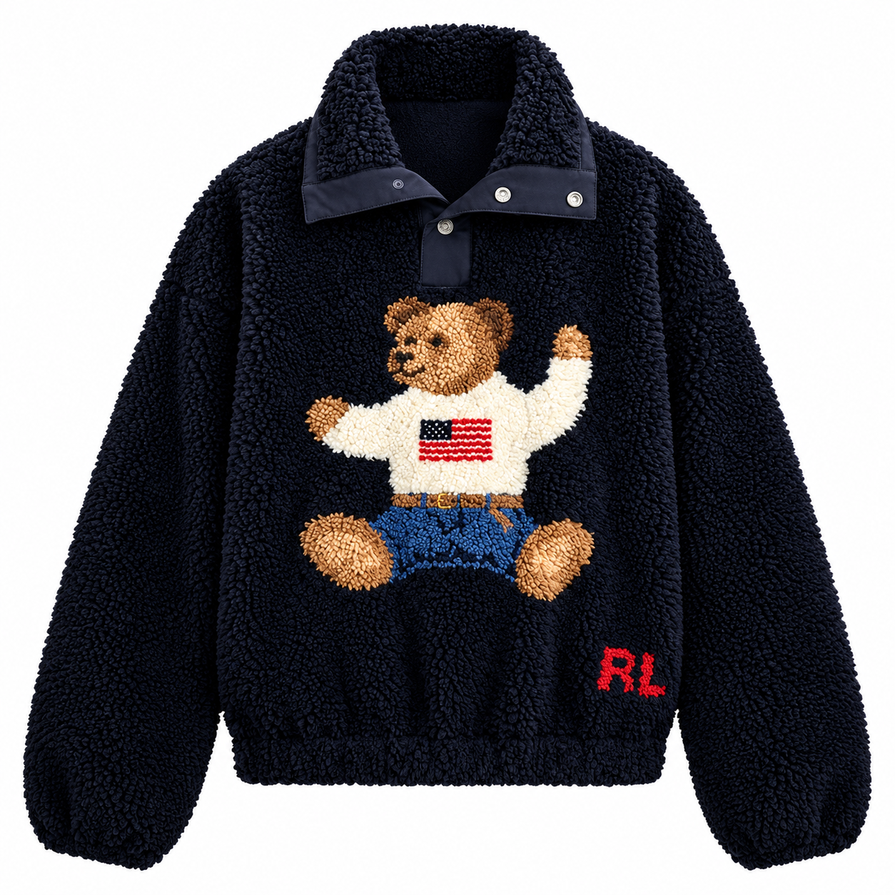Polo Bear High-Pile Fleece Funnelneck