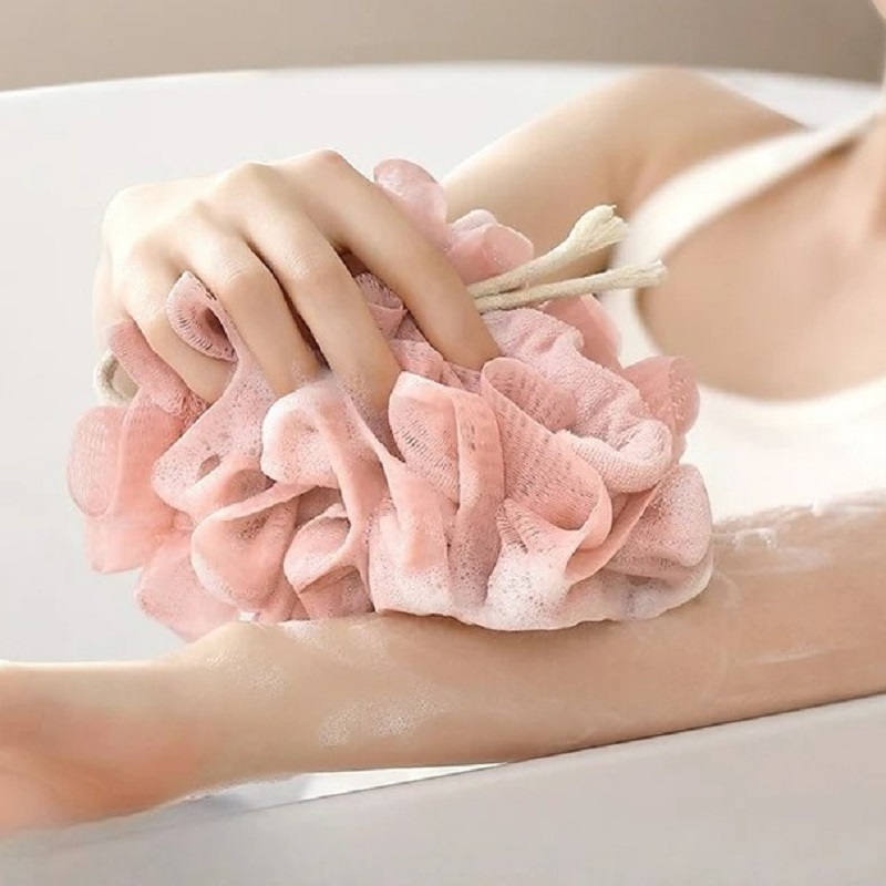 2-in-1 Shower Pouf with Soap Pocket –  Loofah for Rich Lather & Easy Clean