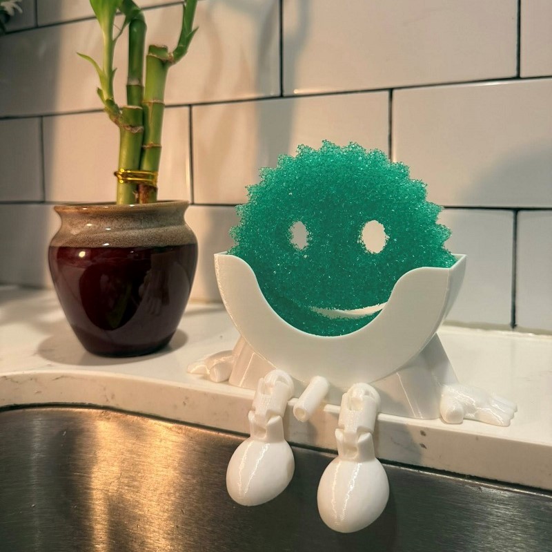 Viral Smiley Sponge Holder – Self-Draining Kitchen Sink Organizer Everyone Loves