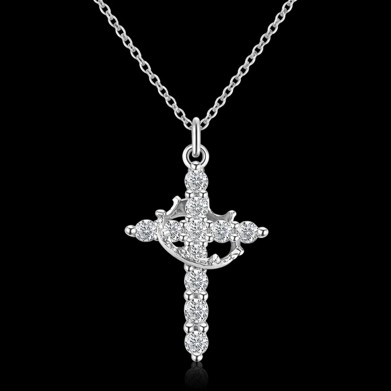 Crowned Faith Cross Necklace