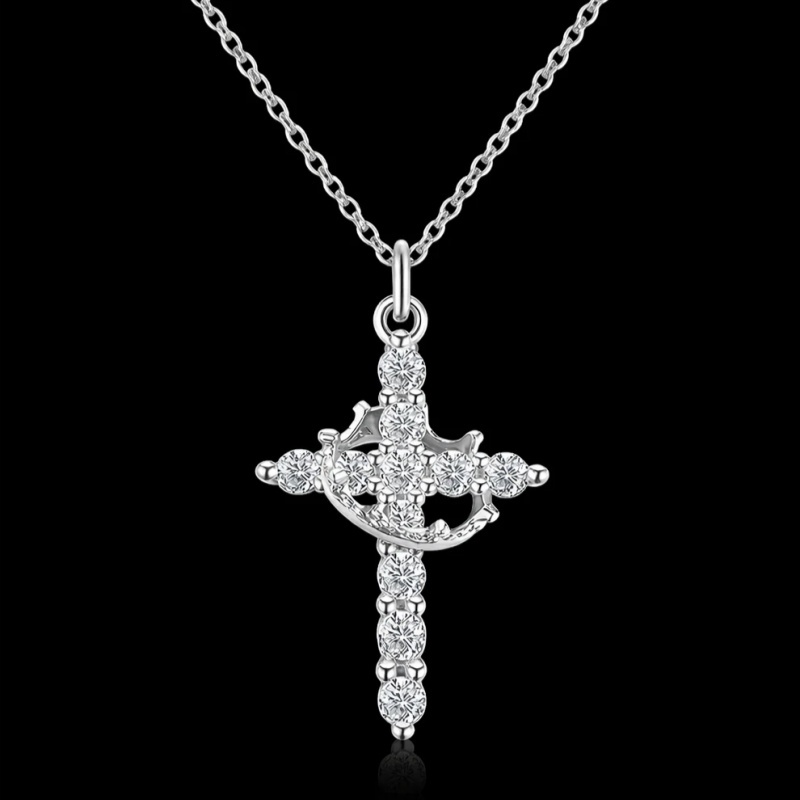 Crowned Faith Cross Necklace