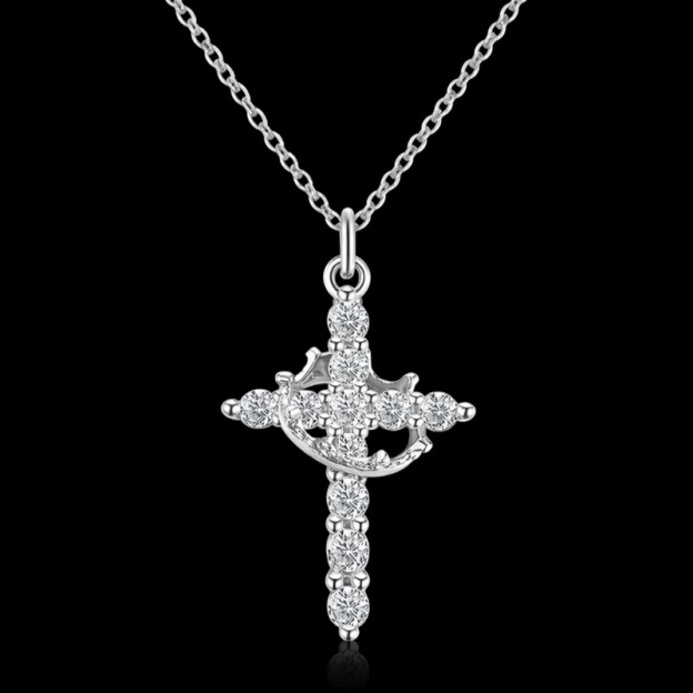 Crowned Faith Cross Necklace