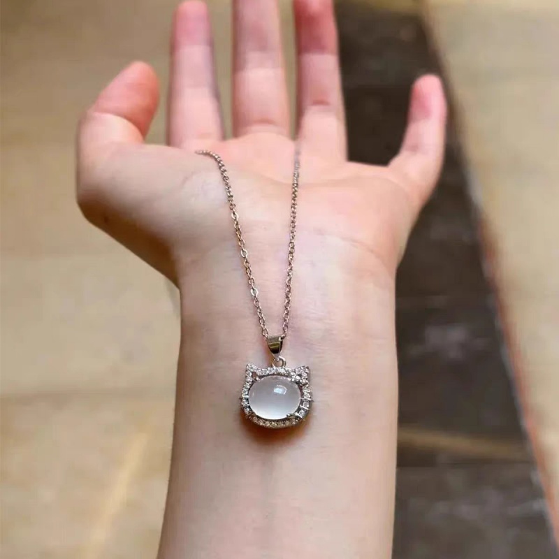 Crystal Cat Pendant Necklace