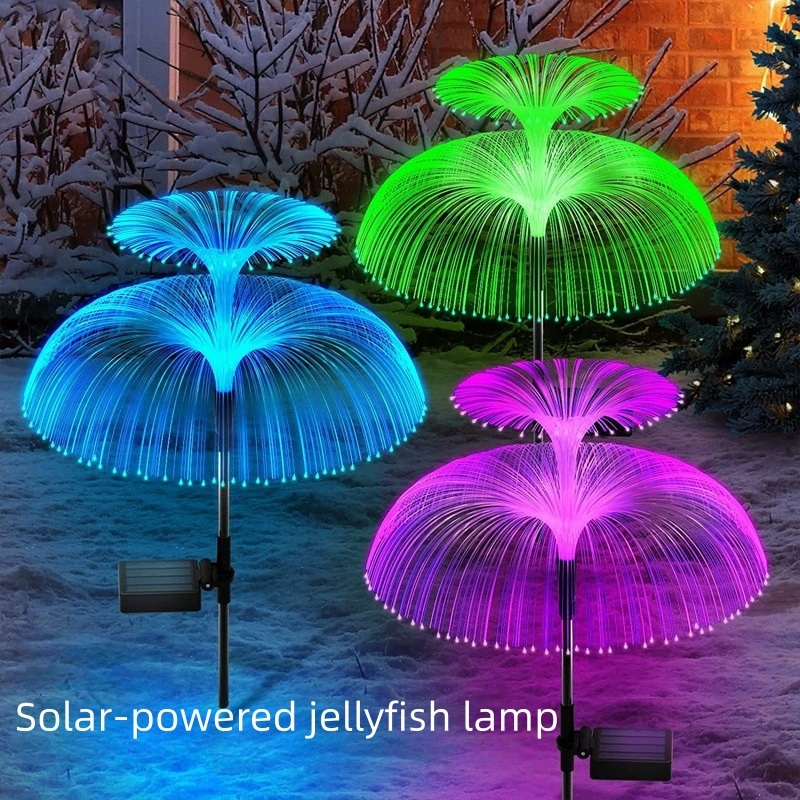 Solar Fiber Optic Garden Lights – Auto On/Off Color-Changing Outdoor Lawn & Pathway Decorative Stake Lights