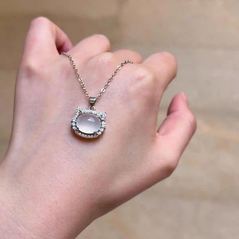 Crystal Cat Pendant Necklace