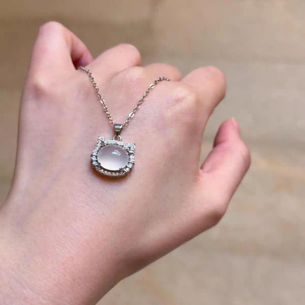 Crystal Cat Pendant Necklace