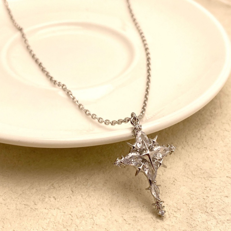 Crystal Cross Pendant Necklace