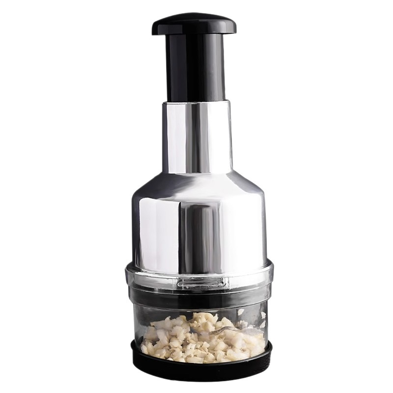 Press & Chop in Seconds – Manual Garlic & Vegetable Chopper with Sharp Stainless Steel Blades