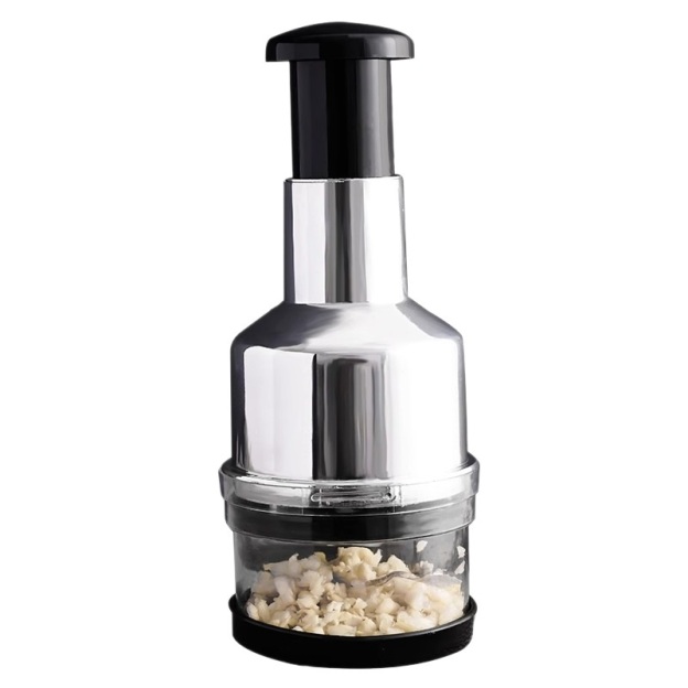 Press & Chop in Seconds – Manual Garlic & Vegetable Chopper with Sharp Stainless Steel Blades