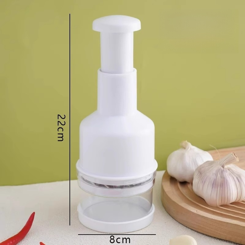 Press & Chop in Seconds – Manual Garlic & Vegetable Chopper with Sharp Stainless Steel Blades