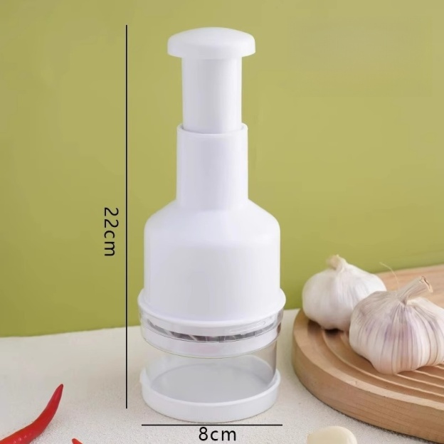 Press & Chop in Seconds – Manual Garlic & Vegetable Chopper with Sharp Stainless Steel Blades
