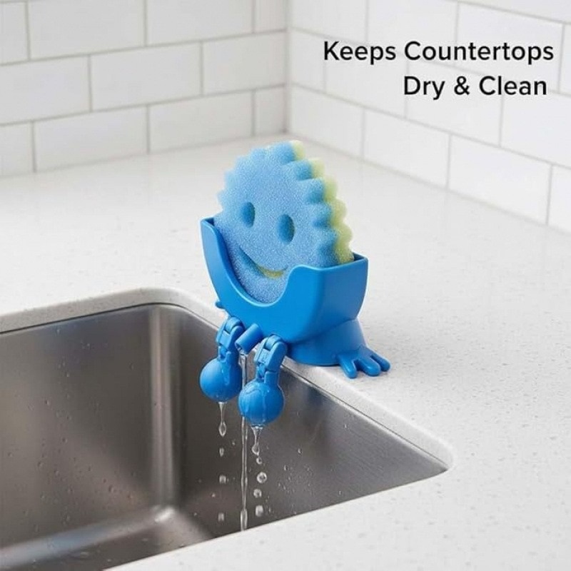 Viral Smiley Sponge Holder – Self-Draining Kitchen Sink Organizer Everyone Loves