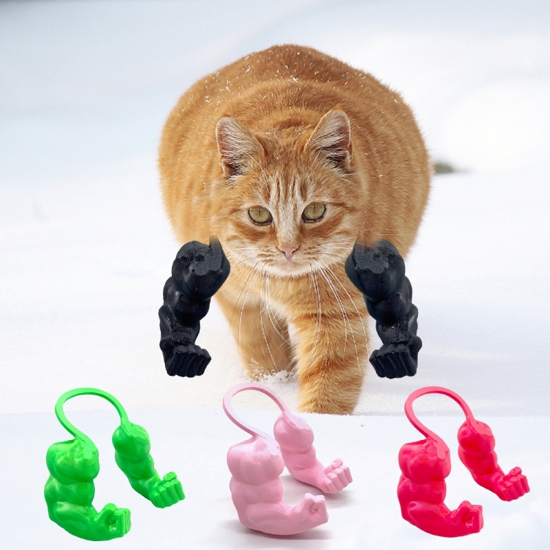 Human Arm for Cat Bodybuilder Funny Fake Cat Hand Toy for Home Decor and Gifts