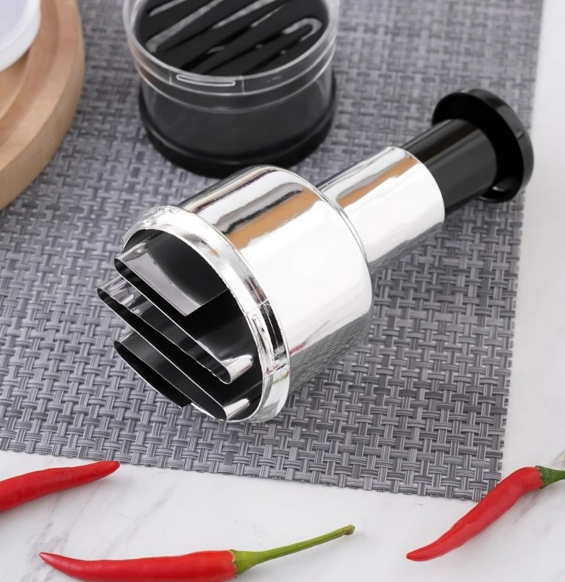 Press & Chop in Seconds – Manual Garlic & Vegetable Chopper with Sharp Stainless Steel Blades
