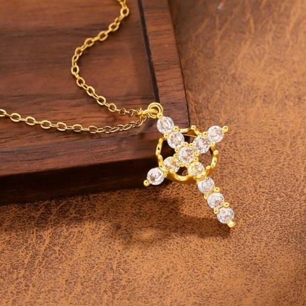 Crowned Faith Cross Necklace
