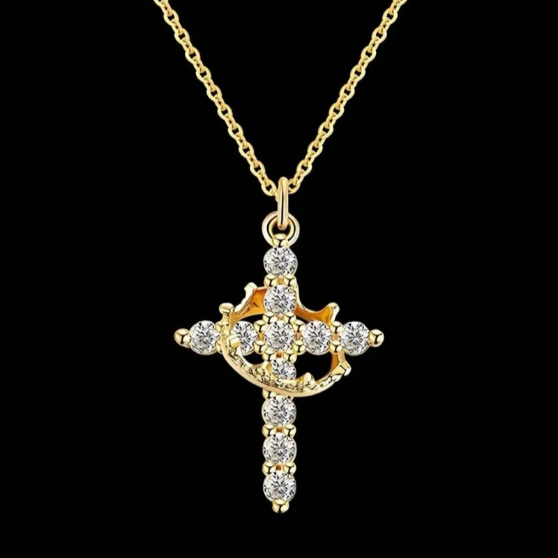 Crowned Faith Cross Necklace