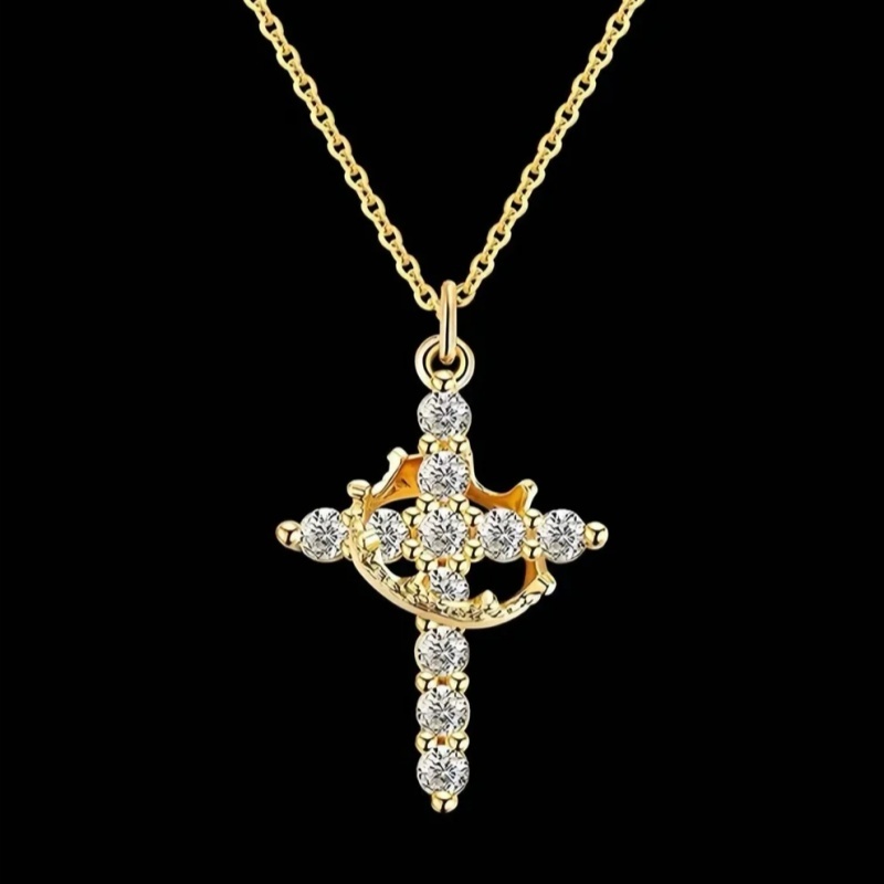 Crowned Faith Cross Necklace