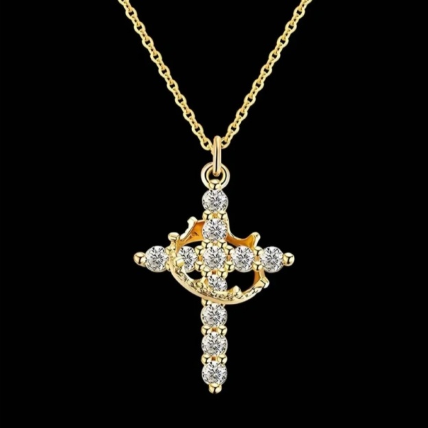 Crowned Faith Cross Necklace
