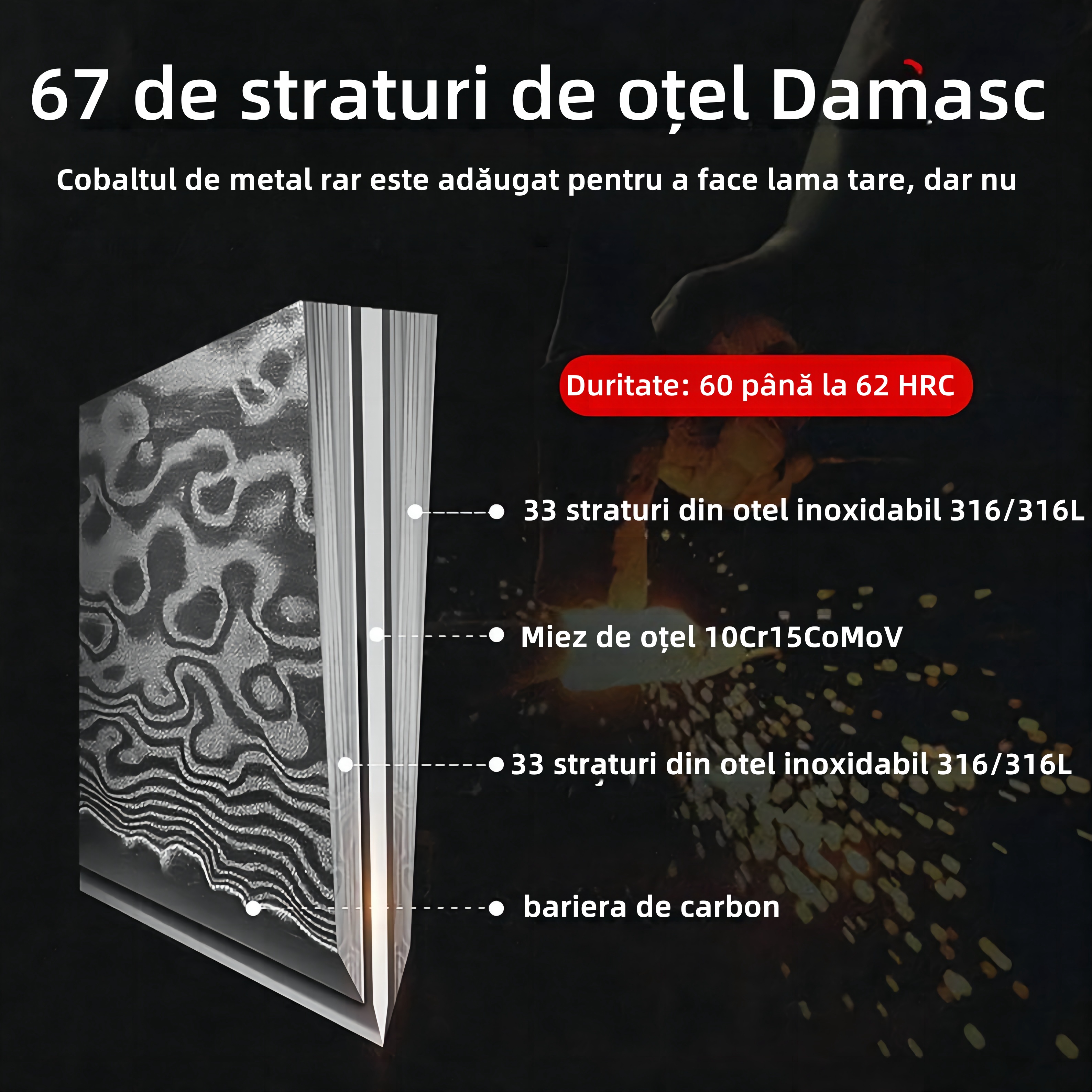 „🔪✨ Set de bucătar din oțel Damasc premium: cadoul perfect pentru pasionații cunoscuți ai bucătăriei și pasionații în aer liber! 🎁🍳"