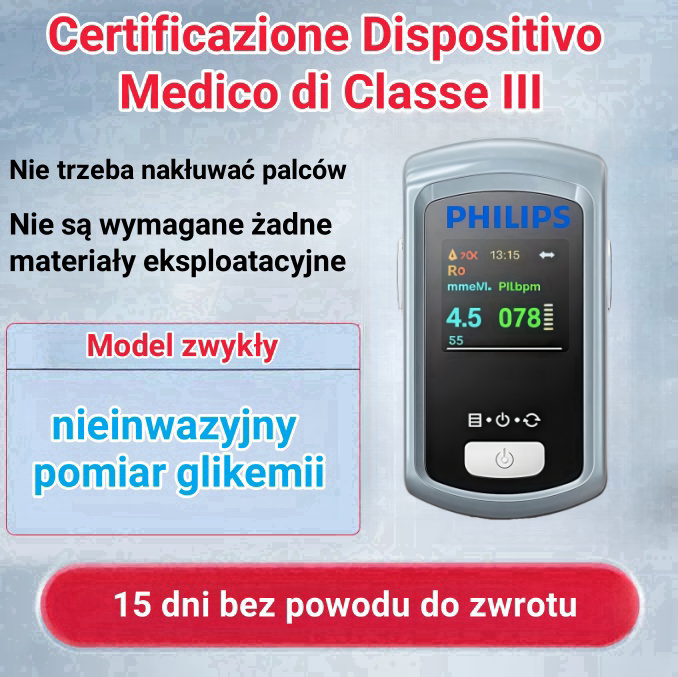 🌟 Bezinwazyjny, bezigłowy glukometr Philips – proste i bezbolesne monitorowanie poziomu glukozy we krwi 💉✨