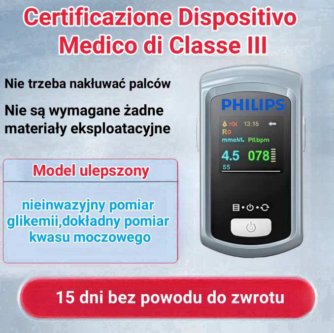 🌟 Bezinwazyjny, bezigłowy glukometr Philips – proste i bezbolesne monitorowanie poziomu glukozy we krwi 💉✨
