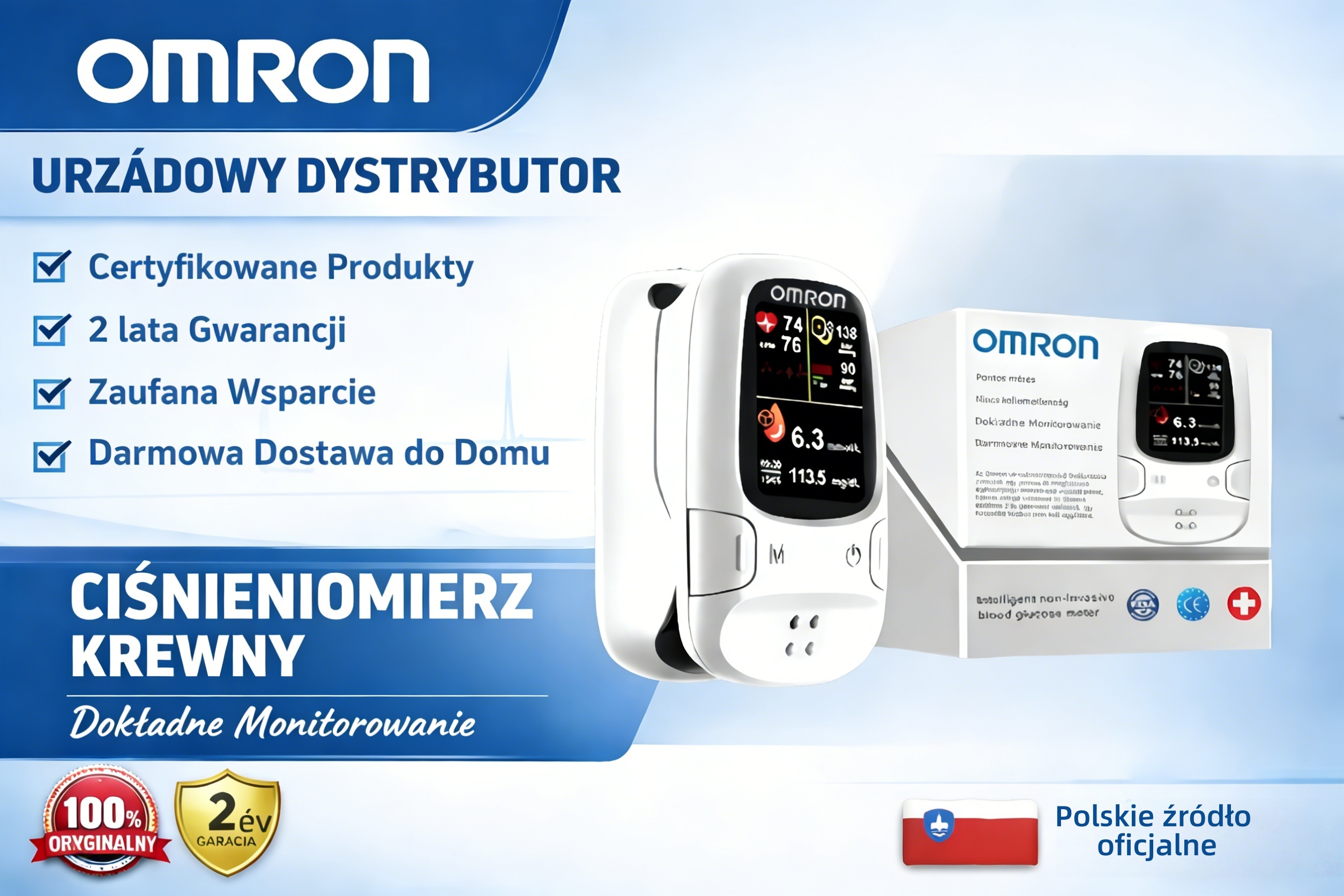 Omron™ wprowadza na rynek nowy, nieinwazyjny, inteligentny glukometr 🔥Wyprodukowano w USA🔥