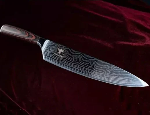 Nóż szefa kuchni 8" Stal Damasceńska Fuego