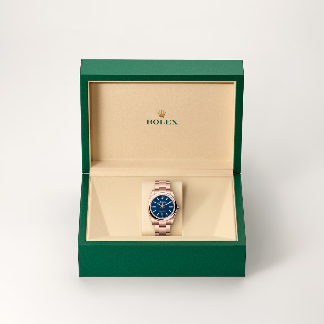Rolex Oyster Perpetual 34 Oyster, 34 mm, zlatá Everose