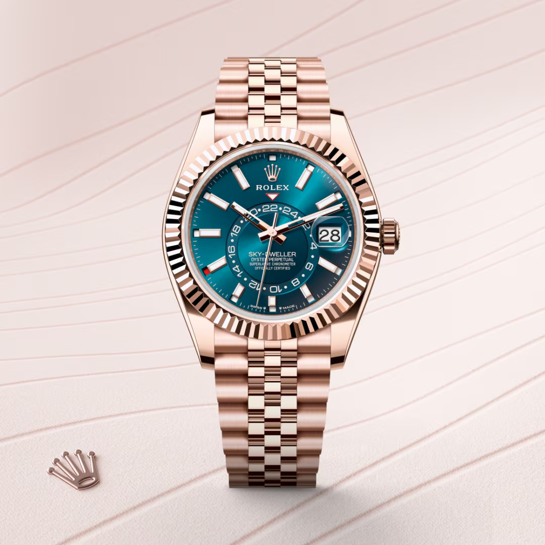 Rolex Sky-Dweller Oyster, 42 mm, zlatá Everose