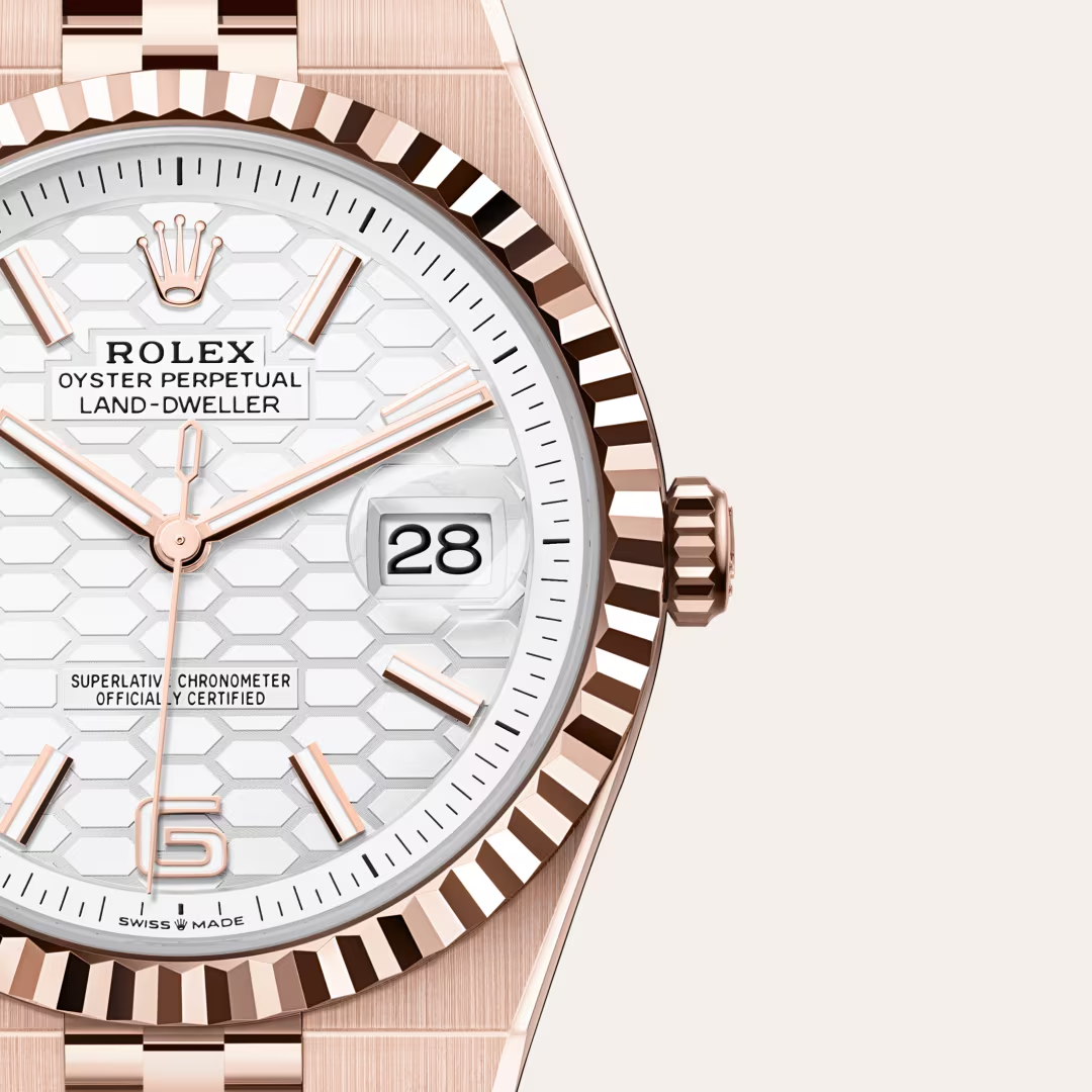 Rolex Land-Dweller Oyster, 40 mm, zlatá Everose