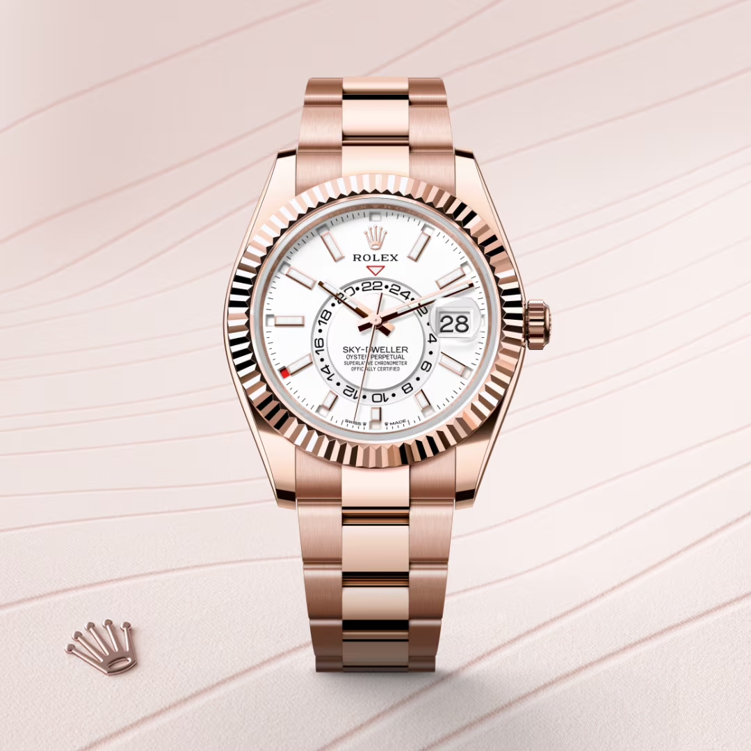 Rolex Sky-Dweller Oyster, 42 mm, zlatá Everose