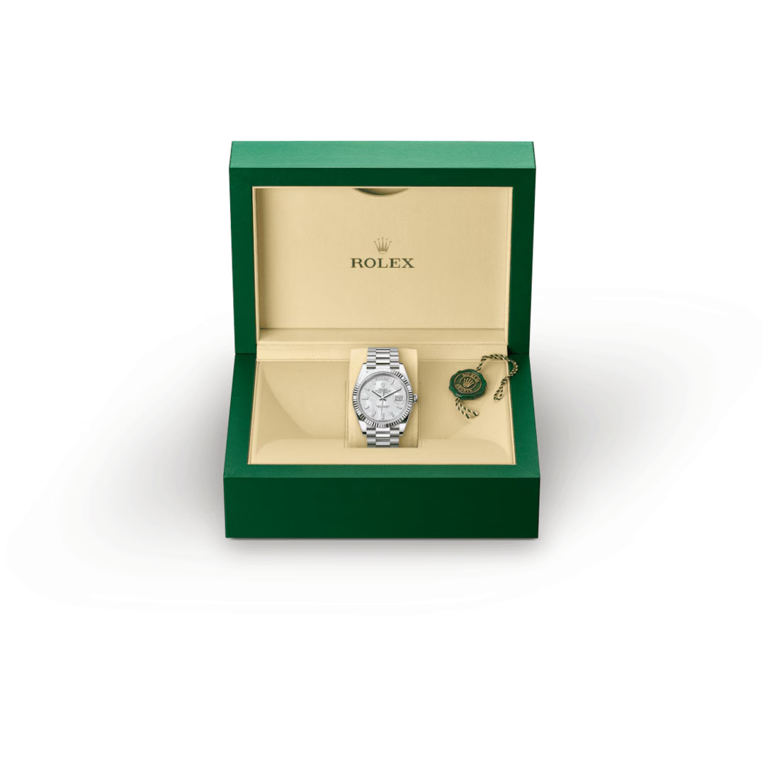Rolex Day-Date 40 Oyster, 40 mm, bílé zlato