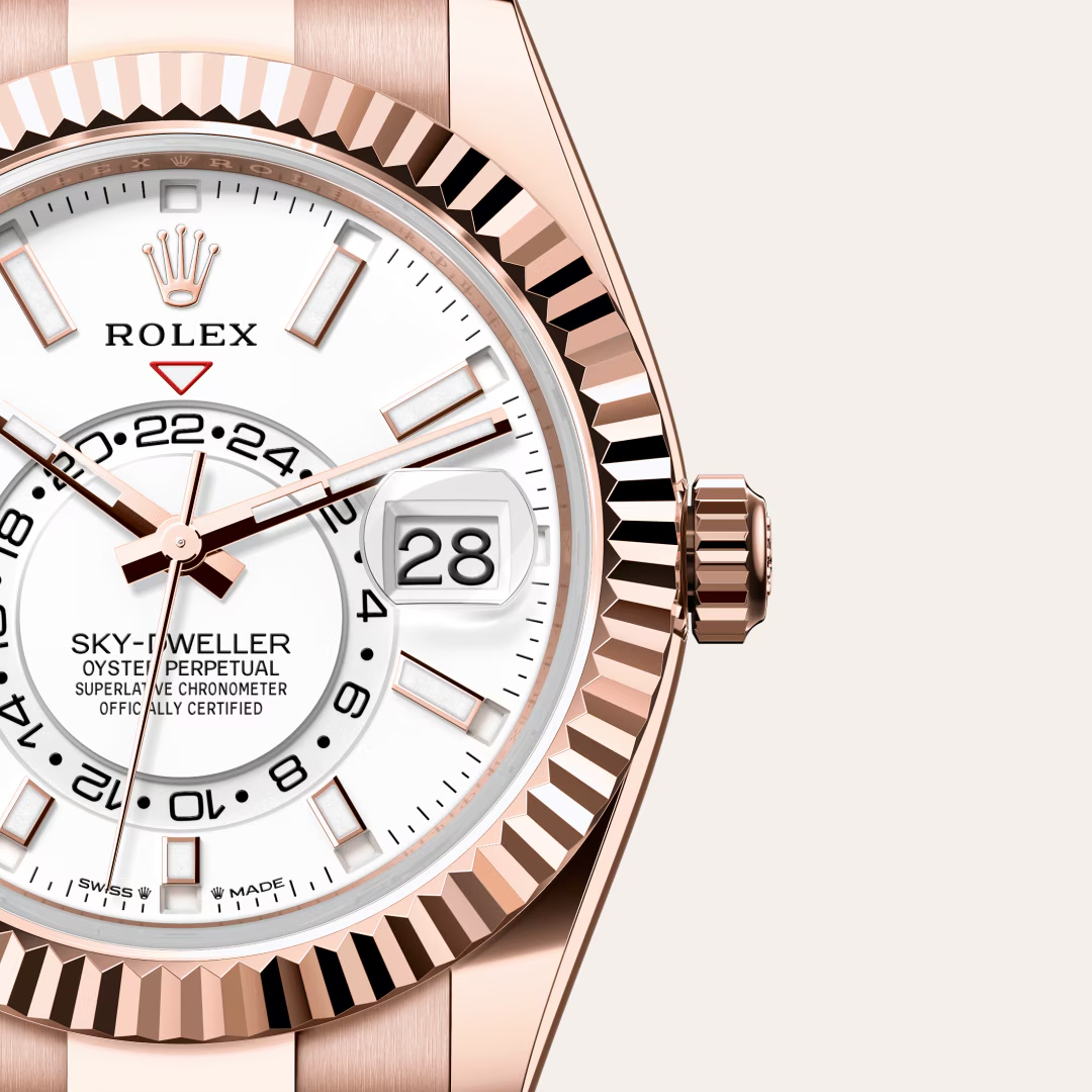Rolex Sky-Dweller Oyster, 42 mm, zlatá Everose