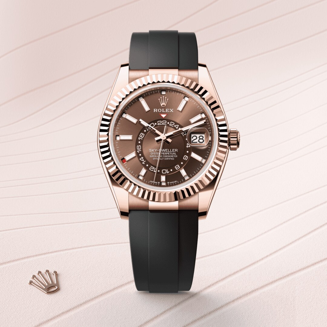Rolex Sky-Dweller Oyster, 42 mm, zlatá Everose