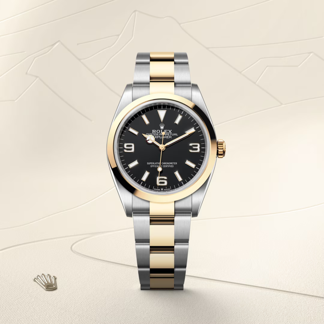Rolex Explorer Oyster, 36 mm, ocel Oyster a žluté zlato