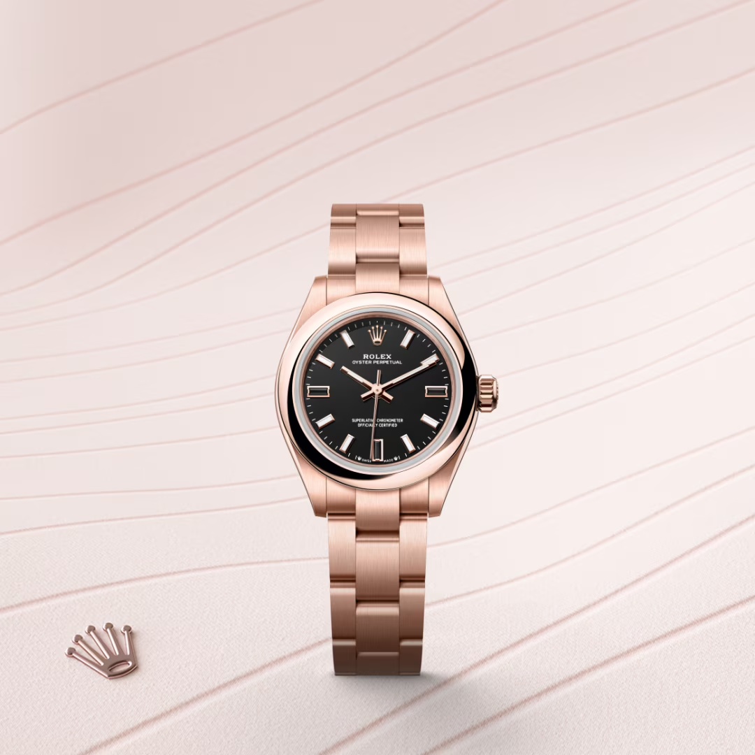Rolex Oyster Perpetual 28 Oyster, 28 mm, zlatá Everose