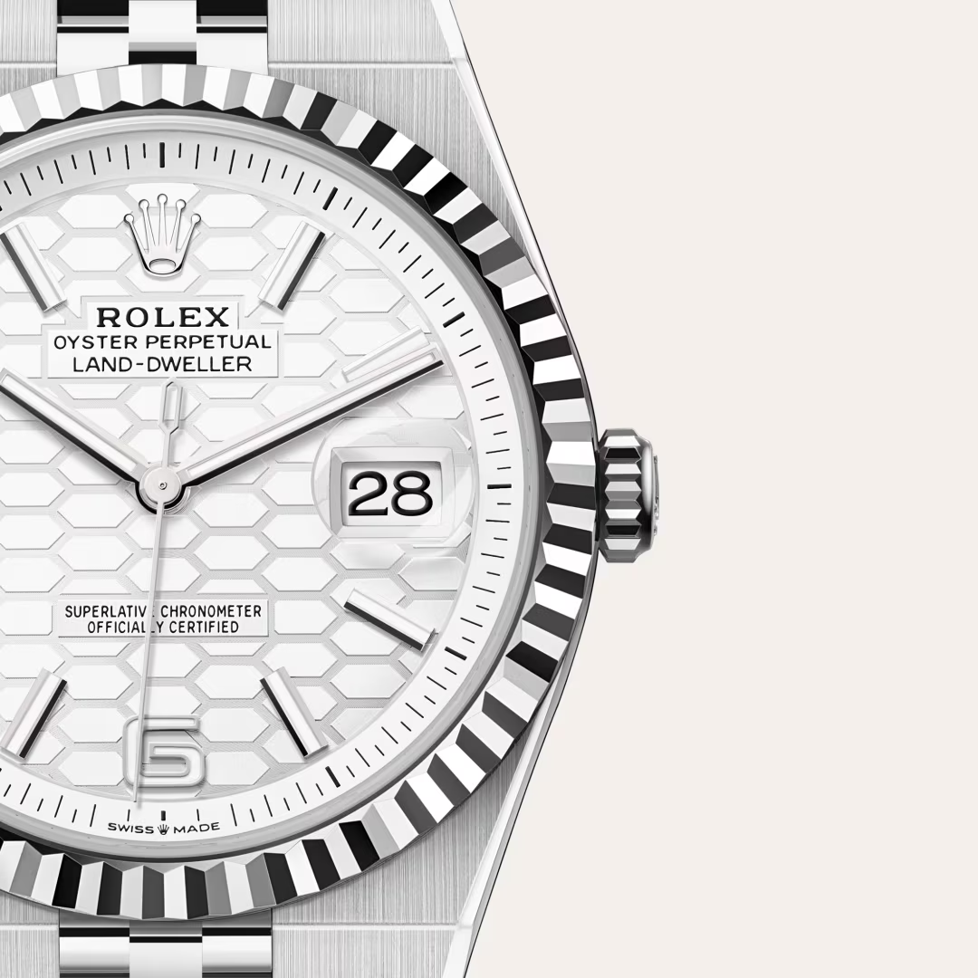 Rolex Land-Dweller Oyster, 40 mm, ocel Oyster a bílé zlato