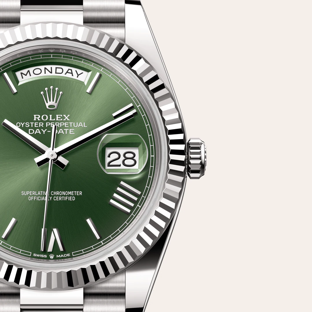 Rolex Day-Date 40 Oyster, 40 mm, bílé zlato