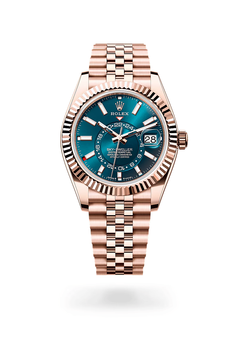 Rolex Sky-Dweller Oyster, 42 mm, zlatá Everose
