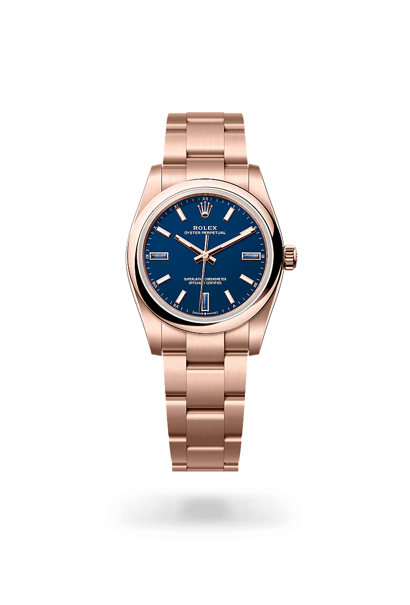 Rolex Oyster Perpetual 34 Oyster, 34 mm, zlatá Everose