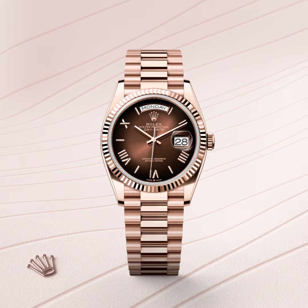 Rolex Day-Date 36 Oyster, 36 mm, zlatá Everose