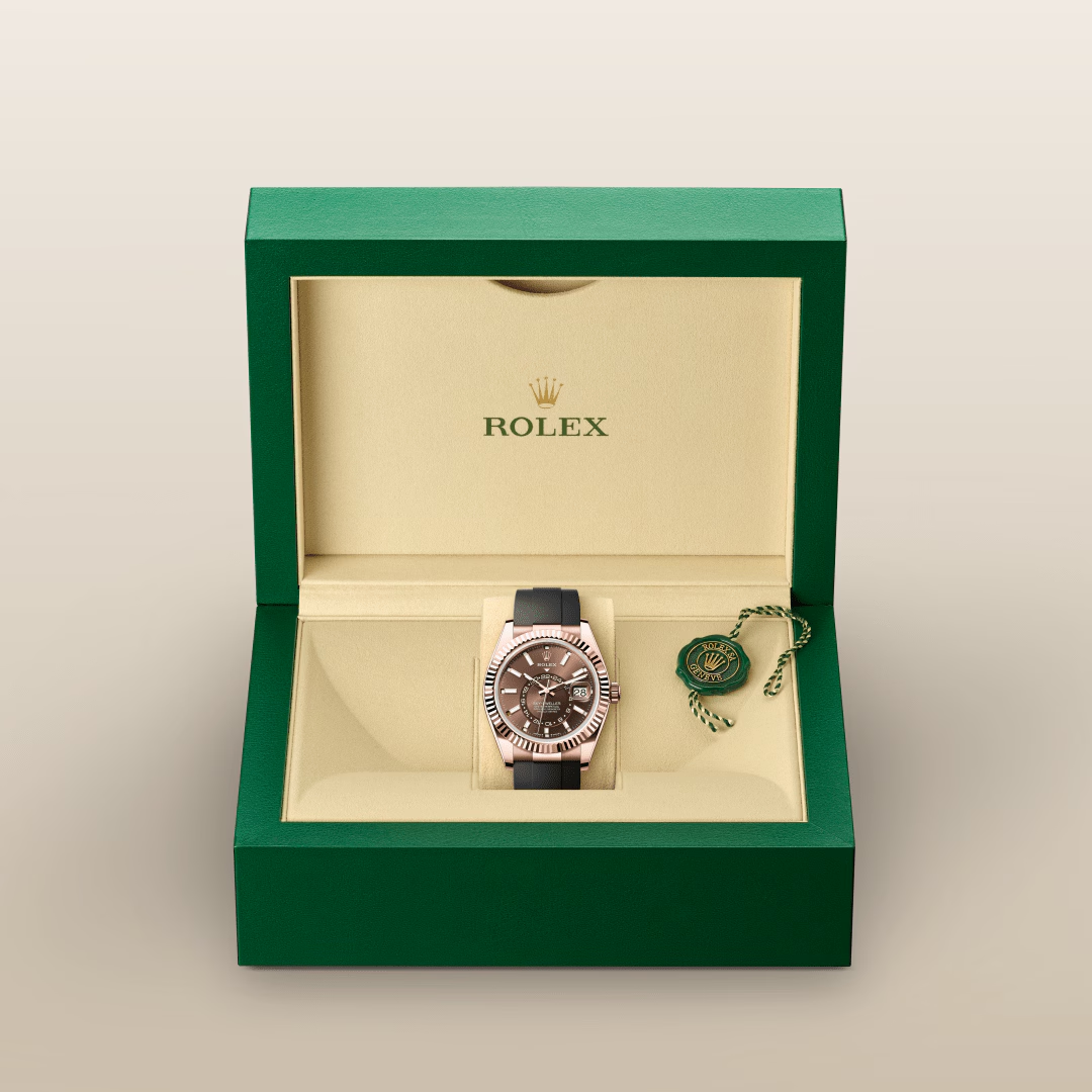 Rolex Sky-Dweller Oyster, 42 mm, zlatá Everose