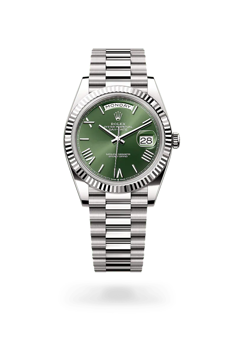 Rolex Day-Date 40 Oyster, 40 mm, bílé zlato