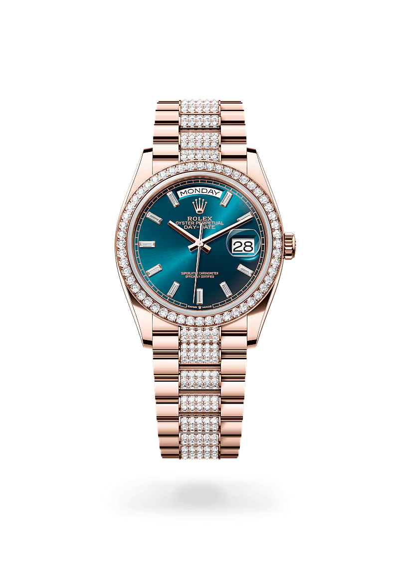 Rolex Day-Date 36 Oyster, 36 mm, růžové zlato a diamanty