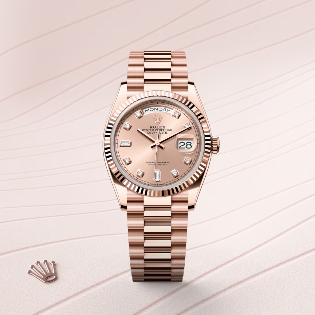 Rolex Day-Date 36 Oyster, 36 mm, zlatá Everose
