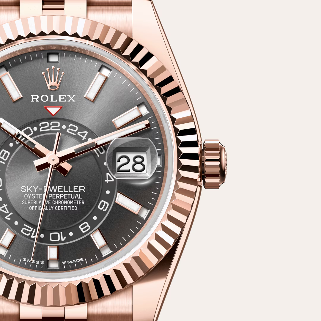 Rolex Sky-Dweller Oyster, 42 mm, zlatá Everose