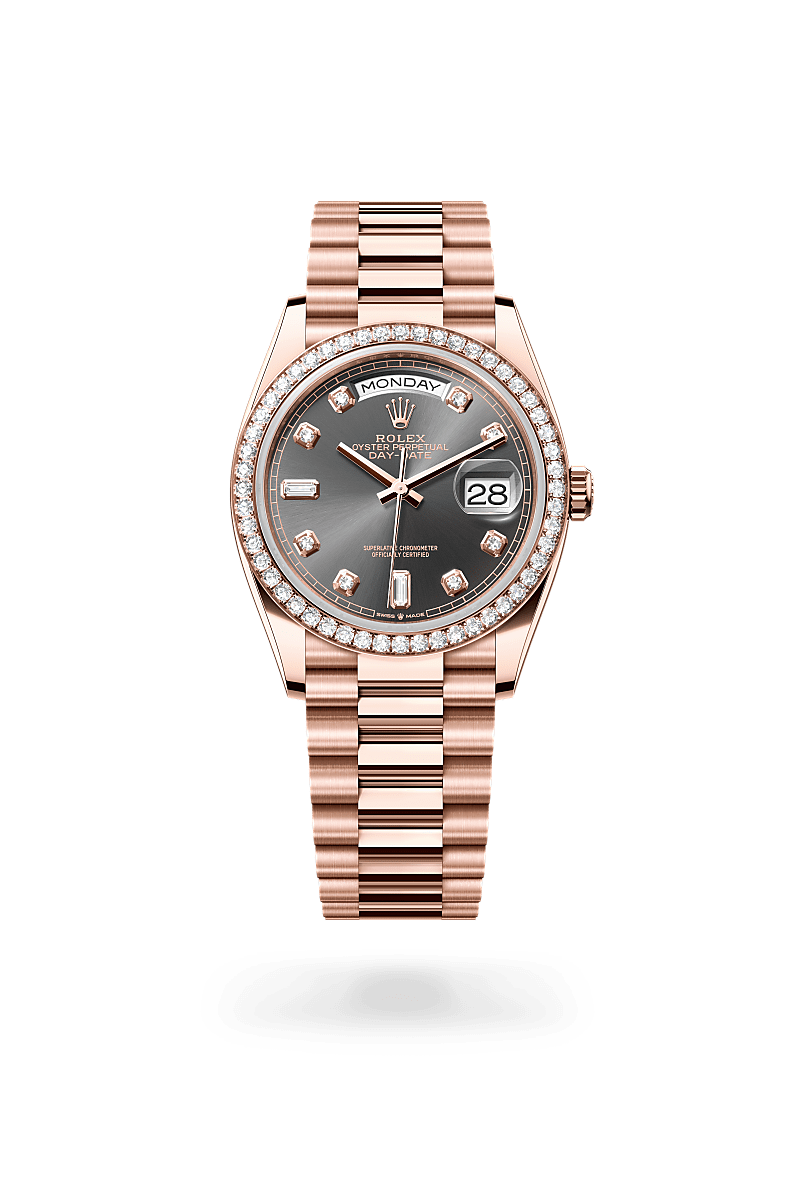Rolex Day-Date 36 Oyster, 36 mm, růžové zlato a diamanty