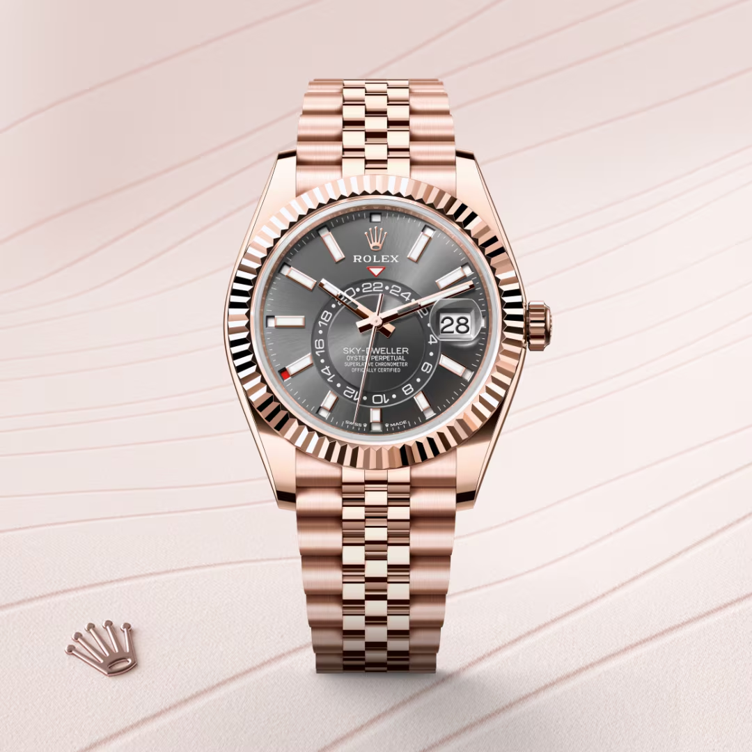 Rolex Sky-Dweller Oyster, 42 mm, zlatá Everose
