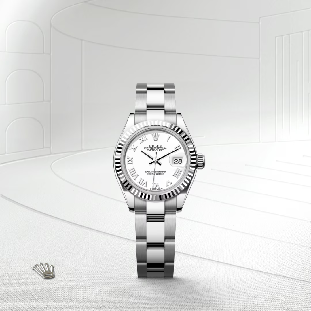 Rolex Lady-Datejust Oyster, 28 mm, ocel Oyster a bílé zlato